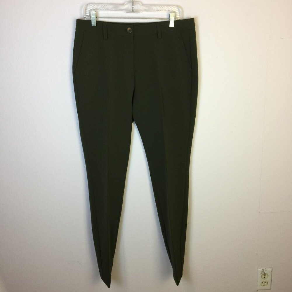 New! Piazza Italia Trousers Jennie Pants IT 48 US 12 Womans Olive Green Straight